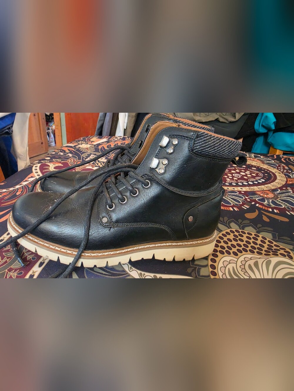 Madden NYC Men's Dawson Lace-up Combat Boots Size Size 10 Black
